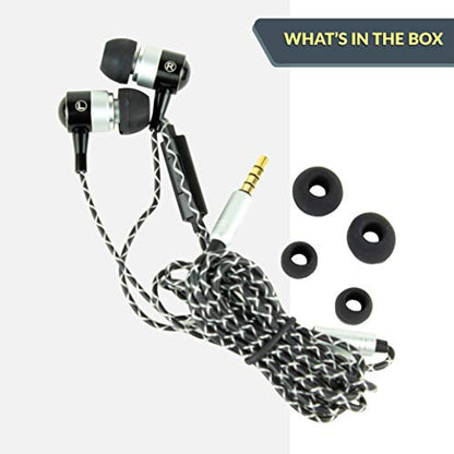 Kicker EB54 Wired Earbuds with Microphone | Great Gaming Earphones for PC, iOS & Android | Noise Cancelling Earbuds Wired with 3.5mm Plug | 53.15-Inch Cable with in-Line Mic and Control Button - color: EB54