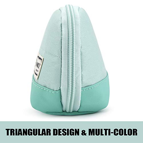 Sooez Wide-Opening Pencil Pen Case, Lightweight & Spacious Pencil Cases Bag Pouch Box Organizer, Aesthetic Supply with Triangular Design for Adults, Mint Green - color: Mint Green