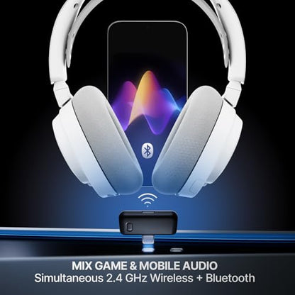 SteelSeries Arctis Nova 7P Wireless Gen 2 Gaming Headset - Real-Time App Control, 50+ HR Play, Neodymium Magnetic Drivers, Mix 2.4GHz/Bluetooth, PS5, PS4, PC, Switch 1/2, Mobile - White - color: White, style: PlayStation | PC