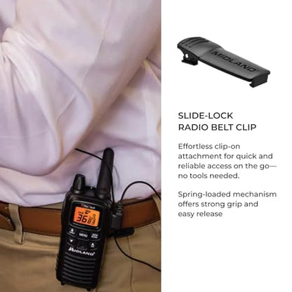 Midland LXT600BBX6 FRS Business Walkie Talkies, Black, 6 Pack | Long Range 36-Channel Two-Way Radios with Headsets and Charging Base, NOAA Weather Alerts - style: 6-Pack, Black