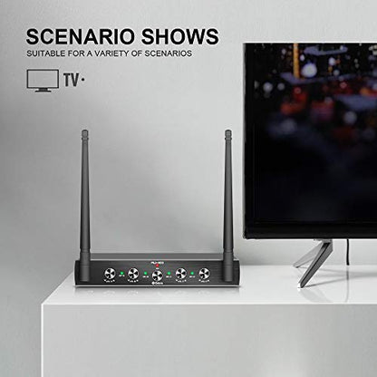 Debra Audio Pro UHF 4 Channel Wireless Microphone System - color: with 4 Handheld (B)