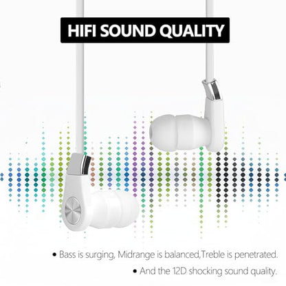 LANDIBO Type C Headphone, in-Ear Headphones with Volume Control, Built-in Microphone, Wired Earphones, Clear Sound Quality, bass Noise Cancellation, USB C Headphones Wired (White)
