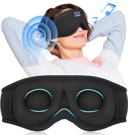 LC-dolida Sleep Mask with Bluetooth Headphones Bluetooth Sleep Mask Sleep Headphones,3D Eye Mask for Sleeping Mask Music Sleeping Headphones for Side Sleepers Meditation Gifts Gadgets for Men Women - color: Classical Black 3d