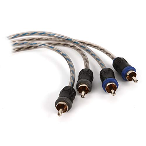 NVX® XIV2M Oxygen Free Copper 1 Female to 2 Male Y-Adapter Twisted Pair V-Series Car Audio RCA Audio Interconnect Cable with Shielded Noise Reduction and Split-tip Silver-Plated Ends (2-Pack) | Oxygen Free Copper Twisted Pair V-Series with Shielded Noise