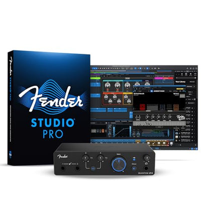 Fender Quantum LT 4 | 4x2 USB-C Audio Interface for Music Production, Dual MAX-HD Mic Preamps, Dual Instrument Inputs, Low-Latency Drivers, Loopback, Balanced Outputs, Headphone Amp, Mac & PC | 4x2 USB-C Audio Interface for Music Production. Dual MAX-HD M