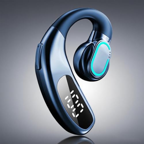 Single Ear Bluetooth Headset, Bluetooth 5.5, DIT Audio, Noise Cancellation, LED Power Display, 360° Sound, Lightweight, F80 Blue. - color: Single Ear Headphone F80 Blue