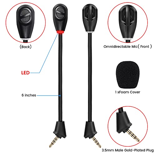 Microphone for HyperX Cloud II Wireless Gaming Headset, with Mute Indicator