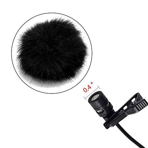 Lavalier Wind Muff 5 Pack Lapel Microphone Wind Muff 0.2/0.4 Inch Furry Lav Windscreen Windproof Wind Screen (0.4inch, Black) - color: Black, size: 0.4inch 5pcs