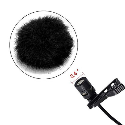 Lavalier Wind Muff 5 Pack Lapel Microphone Wind Muff 0.2/0.4 Inch Furry Lav Windscreen Windproof Wind Screen (0.4inch, Black) - color: Black, size: 0.4inch 5pcs