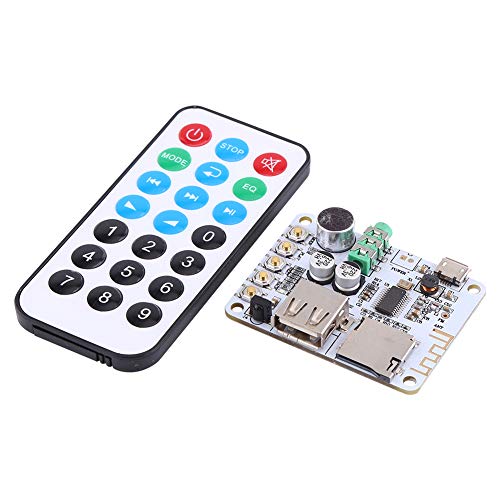 Oumefar Bluetooth Audio Receiver Microphone Amplifier USB TF FM MP3 Decoder 4 Modes WMA WAV FLAC Player Amplifier Board for MP3 WMA WAV FLAC(Bluetooth Audio Receiver Board + Remote Control)