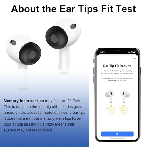 Memory Foam Ear Tips for AirPods Pro 3, Earbuds Replacement Tip 5 Pairs - size: XXS/XS/S/M/L