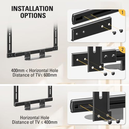 Mounting Dream Soundbar Mount with Easy Access Design for SONOS Beam, SoundBar Bracket with Sliding Block Fits TV up to VESA 600x400mm, Compatible with The Beam Constructed of Duty Aluminum Profile - size: Soundbar Mount for Sonos Beam