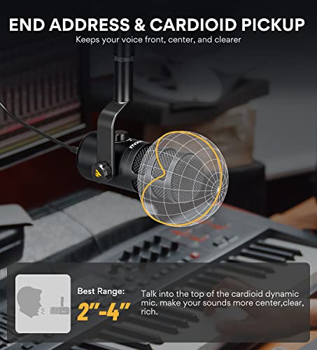 MAONO USB Microphone with Studio Headphone Set 192kHz/24bit Vocal Cardioid Podcast Mic Compatible with Mac and Windows, YouTube, Gaming, Live Streaming, Voice-Over AU-A04H & PD100U