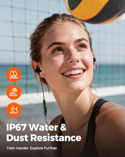truefree HD-100 Wireless Earbuds, Bluetooth 6.0 Neckband Headphones | Magnetic Earphones, 11mm Driver Spatial Audio, Multipoint Connection, 20 Hours of Battery Life, IP67 Waterproof for Sports