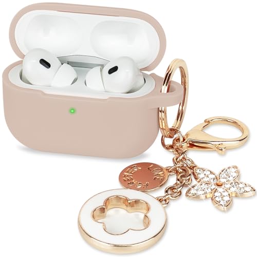 Case for Apple Airpods Pro 3 (2025) - VOTILE Airpods Pro 3 Cases Cover Women Silicone iPods Pro 3 Earbuds Wireless Accessorie Charging Cases Girl Bling Keychain for Airpod iPods Pro 3 - Milk Tea - color: Milk Tea, size: for AirPods Pro 3 (2025)