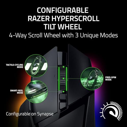Razer Basilisk V3 Pro 35K Wireless Gaming Mouse, 140 Hr Battery, Black | 35K DPI Optical Sensor Gen 2, HyperScroll Tilt Wheel, 13 Customizable Controls, Chroma RGB, Optical Switches Gen 3
