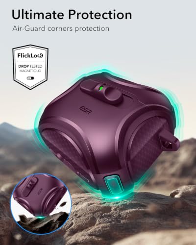 ESR for AirPods 5/4 Case, Compatible with MagSafe, Burgundy - color: Burgundy, size: AirPods 5&4 Case