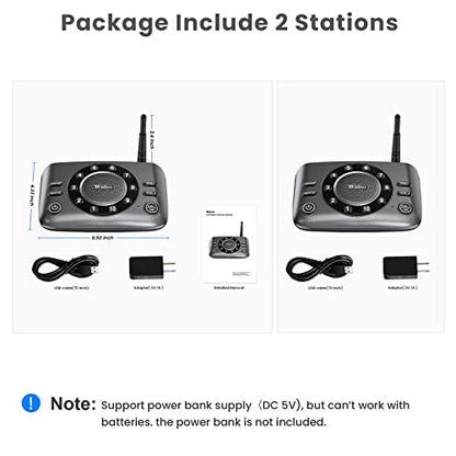Hands-Free Intercoms Wireless for Home Business, Wuloo Upgrade Two Way Audio Intercom System for Elderly, Full Duplex Room to Room Intercom with 5280 ft Range Clear Sound Anti-Interference, Pack of 2 - color: 2 units set