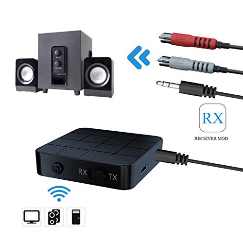 KN321 Wireless Bluetooth 5.0 Audio Transmitter Receiver, 2 in 1, TV Computer Adapter, Audio Transmitter and Receiver one Key Switch, high Compatibility