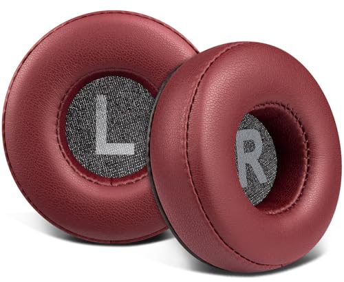 SOULWIT Earpads Replacement for JBL Tune 450BT/Tune 460BT/Tune 500BT/Tune 510BT/Tune 520BT/Tune 530BT/JR 300BT/JR 310BT/E40BT/Junior 320BT, Ear Pads Cushions with Soft Protein Leather - Burgundy - color: Burgundy