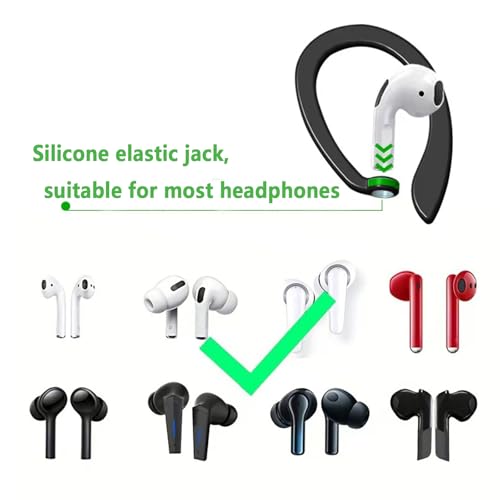 Magnetic Anti-Lost Straps Compatible with AirPods 1st to 4th Generation and AirPods Pro 1st to 4th Generation, with 2 Additional Pairs of Ear Hooks (Black Deep Blue) - color: Black Deep Blue
