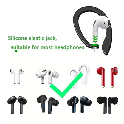 Magnetic Anti-Lost Straps Compatible with AirPods 1st to 4th Generation and AirPods Pro 1st to 4th Generation, with 2 Additional Pairs of Ear Hooks (Black Purple) - color: Black Purple