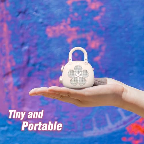 DOSS Candy 2-in-1 Mini Bluetooth Speaker, Loud Audio, Cute Backpack Charm - color: Light Pink