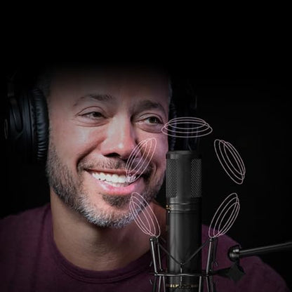 iCON Pro Audio Apollo 34mm Condenser XLR Microphone with Shock Mount | 34mm Gold-Sputtered Capsule Cardioid XLR Microphone for Studio Streaming