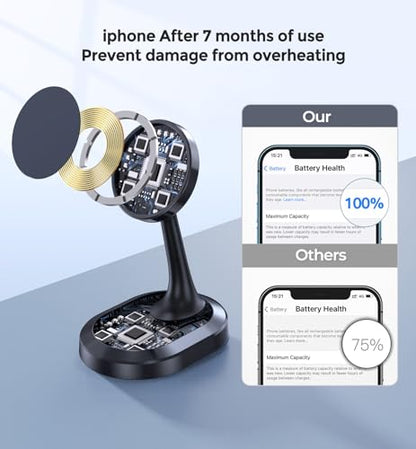 3 in 1 Magnetic Wireless Charging Station Apple Devices 15W Fast Mag-Safe Charger Stand Wireless Charger Station for iPhone 17 16 15 14 13 12 Pro/Pro Max/Plus/Mini AirPods 2/3/Pro iWatch Series