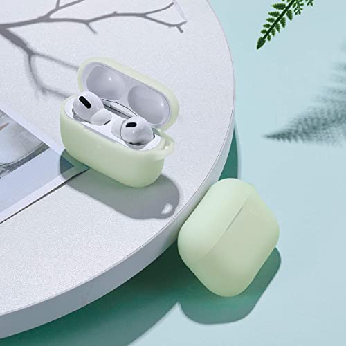 Lerobo for AirPod Pro Case, Silicone Cover with Keychain, Nightglow Green | Glow-in-the-Dark, Scratch & Dust Resistant, Wireless Charging, Compatible with Apple AirPods Pro 2/1 Case Cover for Women Men - color: Nightglow Green