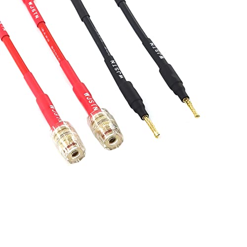WJSTN Flex Pin Banana Plugs to 4mm Female Banana Jack Speaker Audio Adapter for Spring Loaded Terminals Amplifier Speaker Sound Systems 4Pack