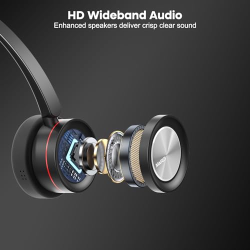 MAIRDI USB Headset with Microphpne, Wired PC Headset with Mic Noise Canceling & Mute for Computer Laptop Teams Zoom Office Work Call Center Business Softphone