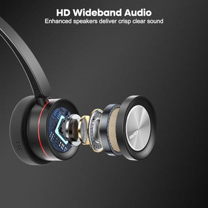 MAIRDI USB Headset with Microphpne, Wired PC Headset with Mic Noise Canceling & Mute for Computer Laptop Teams Zoom Office Work Call Center Business Softphone