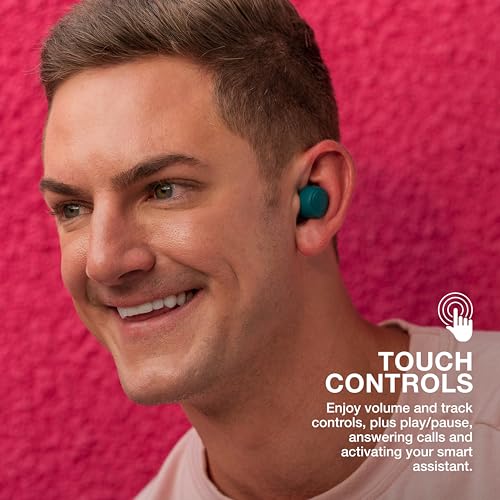 JLab, Go Air Pop, True Wireless Earbuds, Bluetooth, Dual Connect, EQ3 Sound, IPX4, Teal - color: Teal