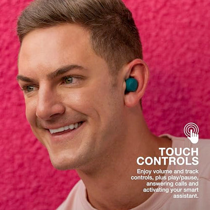 JLab, Go Air Pop, True Wireless Earbuds, Bluetooth, Dual Connect, EQ3 Sound, IPX4, Teal - color: Teal