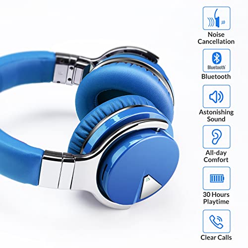 Million Sold 10 Years Classic E7 Active Noise Cancelling Headphones with Upgraded Noise Cancellation, Bluetooth Headphones Wireless with HD Sound Vivid Deep Bass, for Home Office Travel Gift Pcs - color: Blue, style: E7 Wireless Active Noise Cancelling He