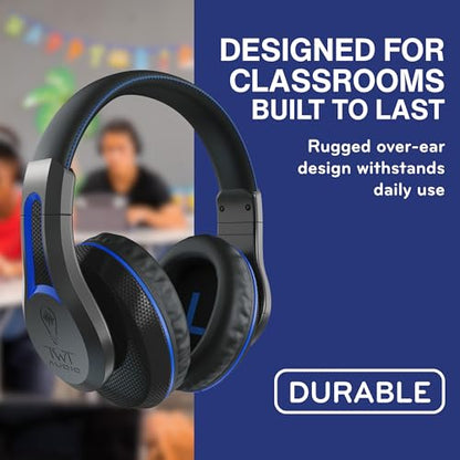 TWT Audio Classroom Headphones – Duro 203 Over-Ear Wired Headset For School, Students, Teachers, Durable Noise Reducing USB-C For Kids, Testing & Learning - size: 1 Pack - TW203