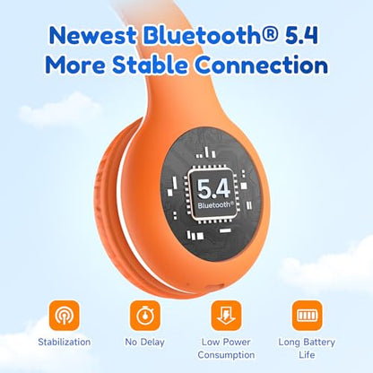 EarFun K2 Kids Bluetooth Headphones for School, Kids Headphones with Mic - color: Orange