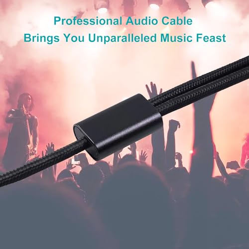 3.5mm to Dual 1/4 Adapter 1/8 to 6.35mm TS Mono Audio Cable Stereo Breakout Cord Y Splitter Compatible with iPhone, iPod, Computer Sound Card, Headphone, Speaker, Home Stereo System (6.6FT/Pack) - size: 6.6FT/2Pack