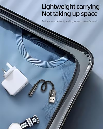 zoyuzan USB Adapter 3.5mm Audio Jack Converter Cable for Headphone PC Car Microphone External Headset DAC TRS Port Stereo PS4 Cord Dongle Interface Speaker Computer Plug Digital Laptop Splitter