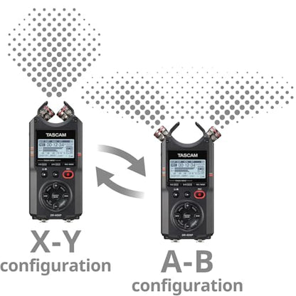 TASCAM DR-40XP 4-Channel 32-Bit Float Portable Handheld Field Recorder and USB-C Audio Interface — With 2 XLR/TRS Inputs and Adjustable Mics for Music, Audio for Video and Interviews