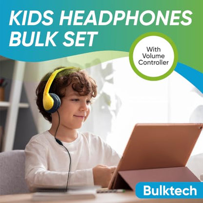 1 Pack Wired On-Ear Leather Headphones with 3.5mm Connector and Remote Control for Volume, Black