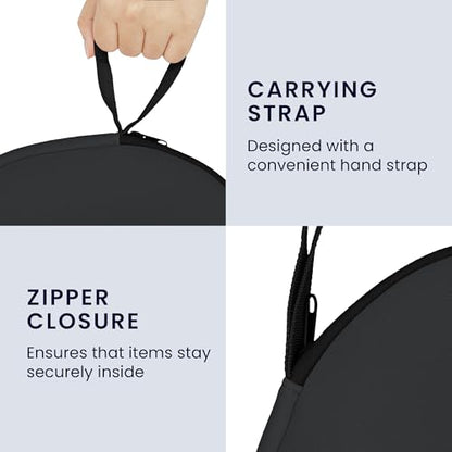 kwmobile Case for Apple AirPods Max/AirPods Max 2 Cover - Over Ear Headphone Storage Bag - Neoprene Headset Travel Pouch with Wrist Strap - Dark Grey - color: dark grey