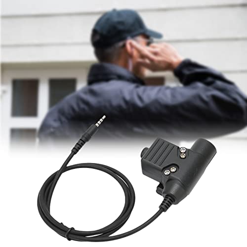 ASHATA U94 PTT Adapter Headset Cable Plug PTT Walkie Talkie Connector with 3.5mm Mobile Phone Audio Jack for Mobile Phone, U94 PTT Headset System Adapter