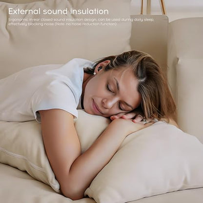 Sleep earplugs for Side Sleepers, Mini Invisible Wireless Bluetooth 5.3 Micro Sleep Noise Cancelling Headphones, Invisible earplugs for Small Ears Sleep, Exercise, Work, Hiking（Black）