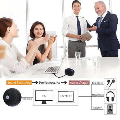 USB Computer Microphone, Conference USB Microphone, Mute Button with LED Indicator, Omnidirectional Condenser PC Mic for Video Conference, Plug&Play for PC, Laptop, Mac(No Speaker)