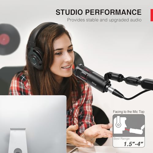 FIFINE K669D XLR Dynamic Microphone Metal for Vocal, Recording | Studio Metal Mic for Podcasting, Cardioid Pattern, Streaming Voice-Over Dubbing Video with Audio Mixer/Audio Interface