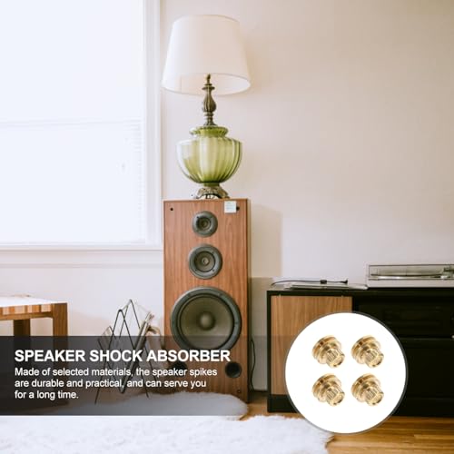 MERRYHAPY 4pcs Pure Copper Speaker Spikes for Turntable Base Isolation Speaker Pads for Studio Monitors Vibration Reduction