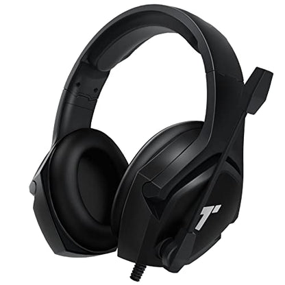 TONEMAC H24 Gaming Headset, 7.1 Surround Sound, Adjustable Noise Reduction Microphone, Memory Foam EarPads, Lightweight Gaming On-Ear Headphones for PC/PS4/PS5/Laptop, 6.8ft USB Cable -Black