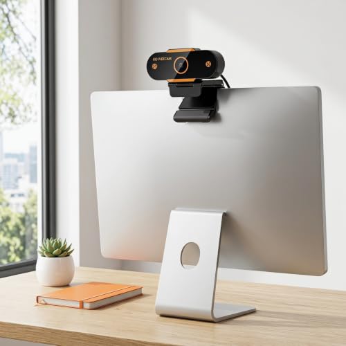 KALLORY 1080P HD USB Webcam with Microphone Computer Camera for PC Desktop | Laptop, Plug and Play Web Camera for Video Calling, Live Streaming, Gaming, Online Meetings and Work From Home